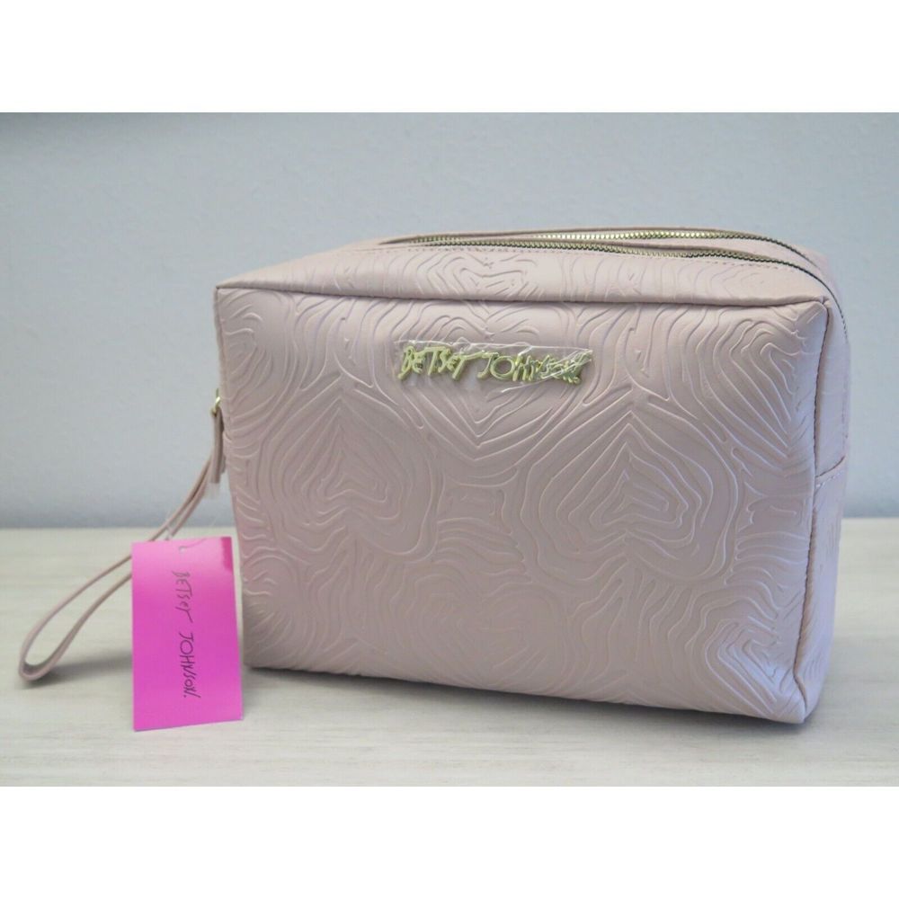 Betsey Johnson CBJ-1056 Women's Rose Pink Double Zip Weekender Bag $68 - Picture 8 of 11